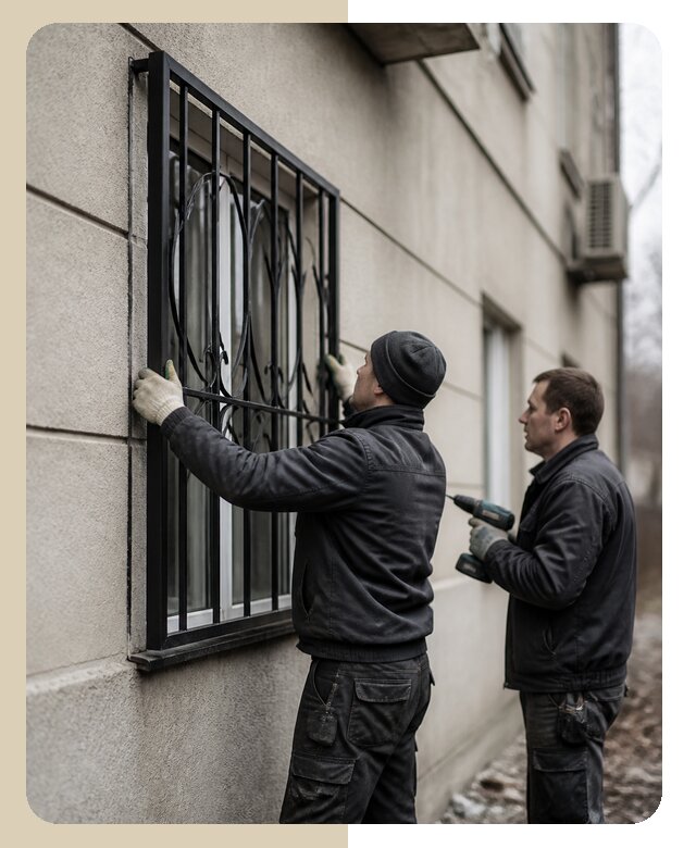 Установка наружных оконных решеток в Тихвине под ключ